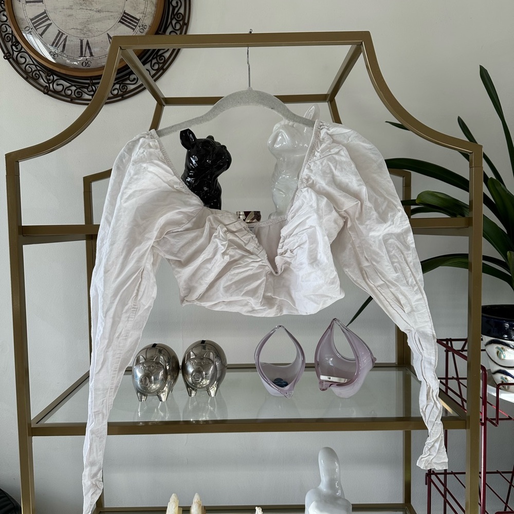 Zara white bustier long sleeve